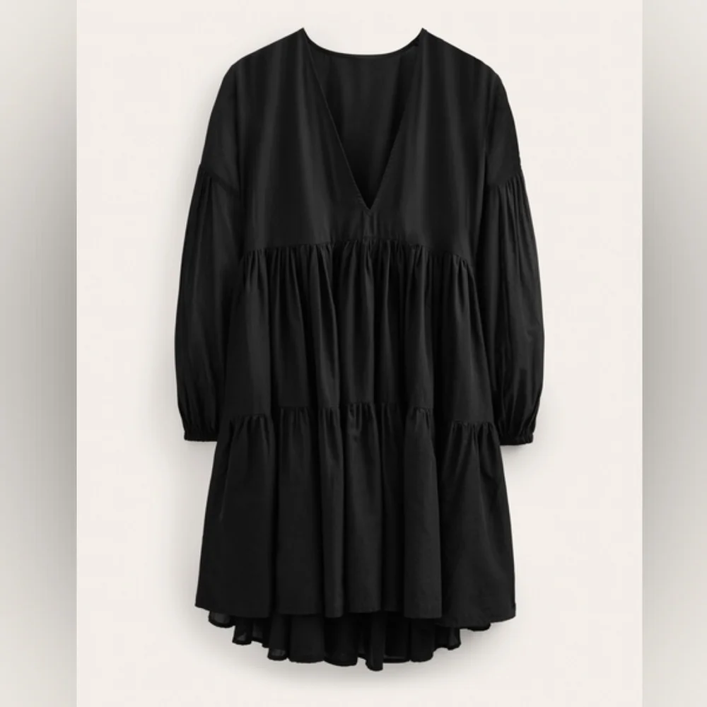 BODEN Relaxed Tiered Beach Dress Black Women